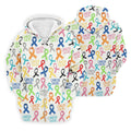 Cancer Sucks Multicolor Awareness Ribbon Polo Shirt, Mens Golf Polo, Printed Golf Shirts