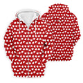 White And Red Heart Pattern Golf Tops For Men, Valentine Golf Gift, Polo Shirts For Men, Golf Gift For Men