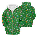 Christmas Characters Golf And Beer Green Men's Funny Golf Shirts, Christmas Golf Shirt, Polo Shirts For Men