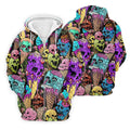 Melting Skull Ice Cream Halloween Golf Shirt, Golf Apparel For Men, Mens Golf Shirts