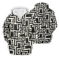Minimalist Black Cat Maze Pattern Golf Polo Shirt, Men's Golf Shirt, Printed Golf Shirts