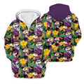 Tropical Sugar Skull Floral Golf Polo Shirt, Golf Shirts For Men, Printed Golf Shirts