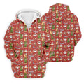 Tropical Santa Summer Christmas Pattern Polo Shirt, Mens Golf Polo, Christmas Shirt