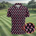 Pink Ribbon Pattern Breast Cancer Polo Shirt, Men's Golf Shirt, Mens Golf Apparel