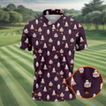 Cute Ghost Butt Halloween Pattern Golf Polo Shirt, Mens Golf Polo, Printed Golf Shirts