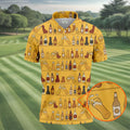 Funny Adult Party Bottle Pattern Golf Shirt, Polo Shirts For Men, Mens Golf Apparel