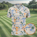 Beach Disc Golf Basket Pattern Polo Shirt, Hawaiian Golf Shirt, Golf Polo Shirts For Men