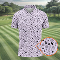 Light Purple Beer Brewing Icons Pattern Polo Shirt, Golf Apparel For Men, Printed Golf Shirts
