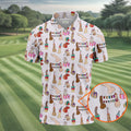Light Pink Funny Birthday Dick Pattern Golf Polo Shirt, Men's Golf Shirt, Printed Golf Shirts