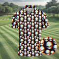 Retro Alien Head Pattern Golf Shirt, Men’s Golf Shirt, Golf Polo Shirts For Men