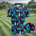 Haunted Ghost Halloween Hawaiian Golf Shirt, Mens Golf Shirts, Golf Polo Shirts For Men