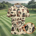 Vintage Hawaiian Pin Up Shark Tattoo Golf Shirt, Hawaiian Golf Shirt, Mens Golf Apparel