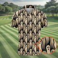 Halloween Ghost Pattern Golf Polo Shirt, Men's Golf Shirts, Hawaiian Golf Shirt