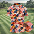 Colorful Watercolor Shell Pattern Golf Shirt, Golf Shirts For Men, Men's Golf Shirt, Polo Shirts For Men