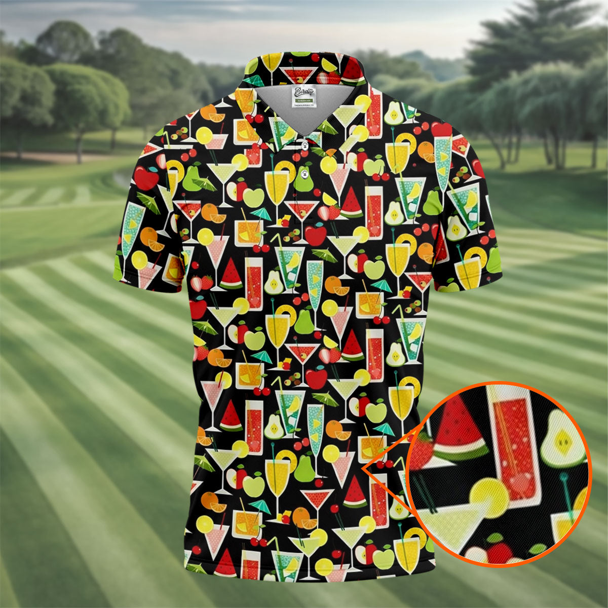 Refreshing Summer Cocktails Funny Golf Shirt, Summer Drinks Golf Tops For Men, Golf Shirts For Men
