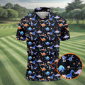Colorful Dinosaur Hawaiian Golf Shirt, Cute Golf Outfit, Men's Golf Shirt, Polo Shirts For Men