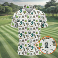 White Desert Golf Icons Pattern Golf Polo Shirt, Hawaiian Golf Shirt, Golf Polo Shirts For Men