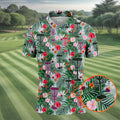 Tropical Disc Golf Basket Floral Polo Shirt, Hawaiian Golf Shirt, Golf Polo Shirts For Men