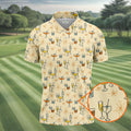 Retro Cocktail Drinks Pattern Golf Polo Shirt, Golf Polo Shirts For Men, Mens Golf Apparel