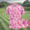 Breast Cancer Pink Ribbon Angel Wings Polo Shirt, Men's Golf Shirt, Golf Apparel For Men