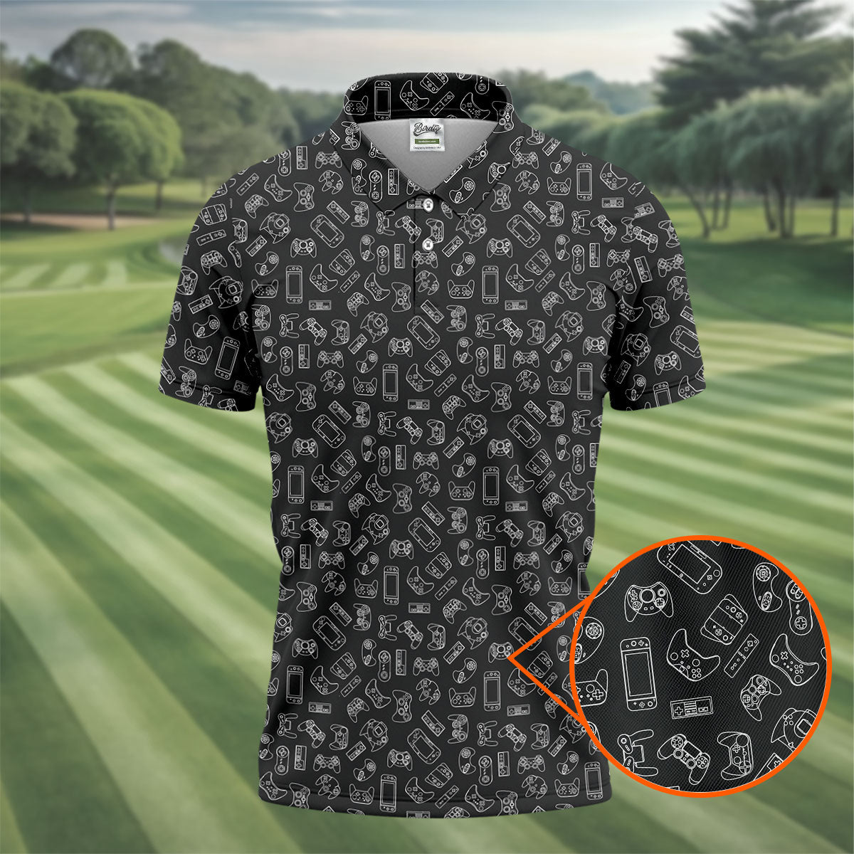 Video Game Controller Seamless Pattern Hawaiian Golf Shirt, Men's Golf Shirt, Polo Shirts For Men