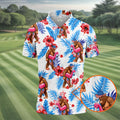 Bigfoot Flamingo Float Tropical Hawaiian Golf Shirt, Hawaiian Golf Shirt, Mens Golf Shirts