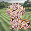 Funny Penis Doodle Pattern Golf Polo Shirt, Men's Golf Apparel, Novelty Golf Shirts For Men