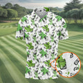 Green Cocktail Splash Pattern Golf Shirt, Mens Golf Shirts, Hawaiian Golf Shirt, Golf Polo Shirts For Men