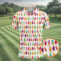 Colorful Ice Cream Pattern Golf Polo Shirt, Men's Golf Shirt, Golf Apparel For Men