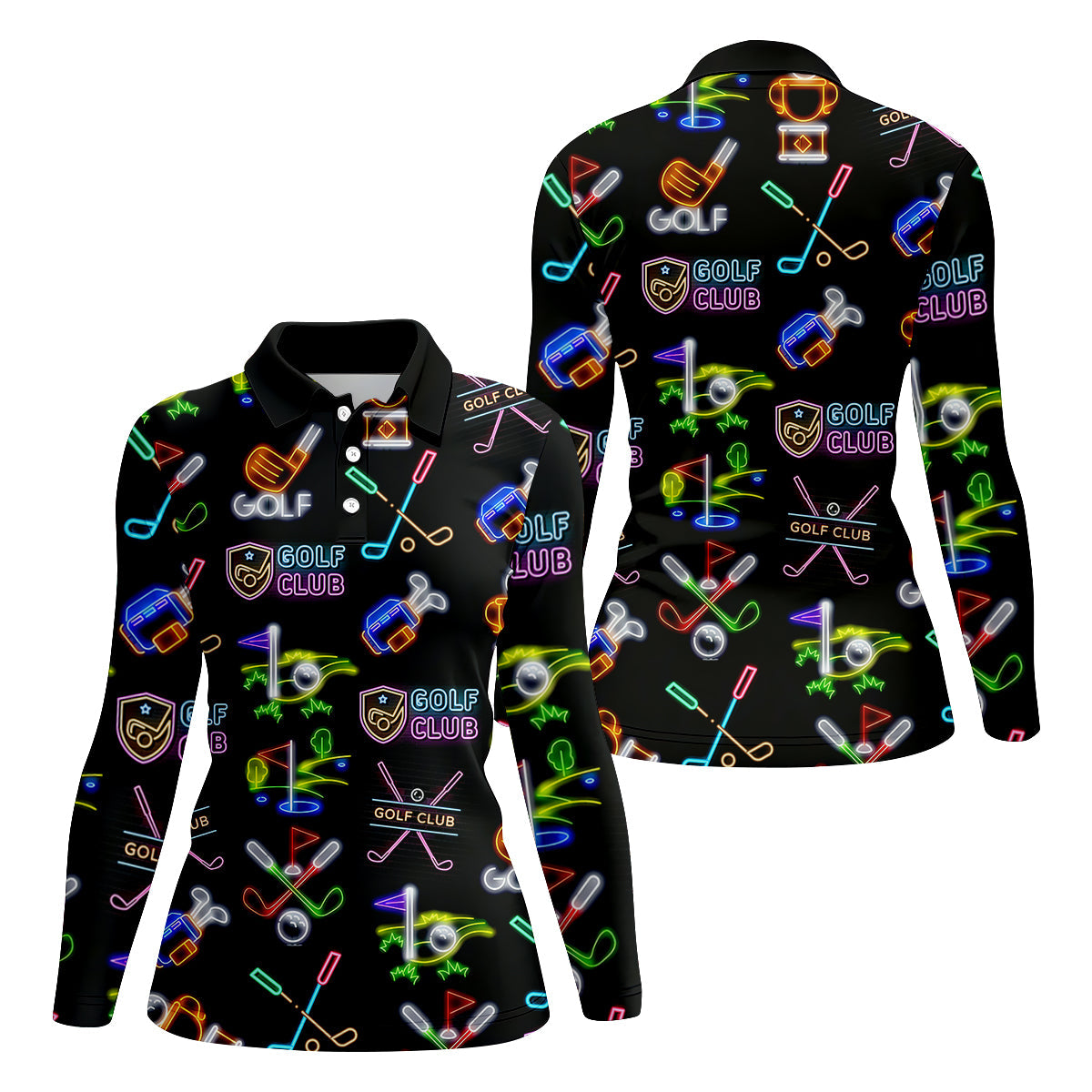 Neon Golf Clubs Golf Shirt, Funny Golf Shirt, Couple Golf Shirt, Matching Golf Shirt, His And Hers Golf Shirts
