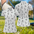 Funny Stick Figure Womens Golf Polo Shirt, Golfing Apparel, Womens Golf Gifts