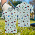 Playful Cartoon Golf Polo Shirt, Golf Gifts For Men, Golf Gift Ideas