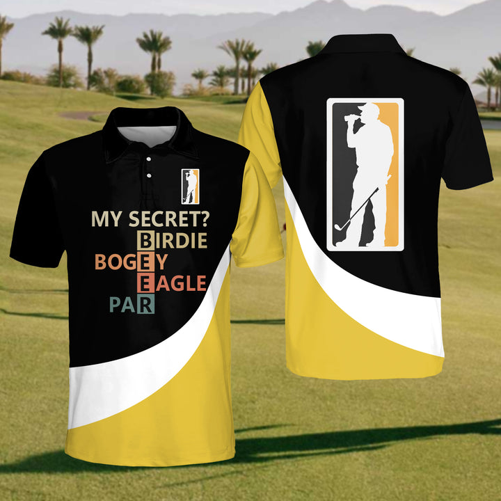 Birdie Bogey Mens Golf Polo Shirt, Mens Goft Shirt, Gift For Golf Lovers