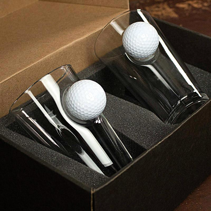 Personalized Golf Ball Glasses, Golf Whiskey Glass Set, Golf Gifts For Men