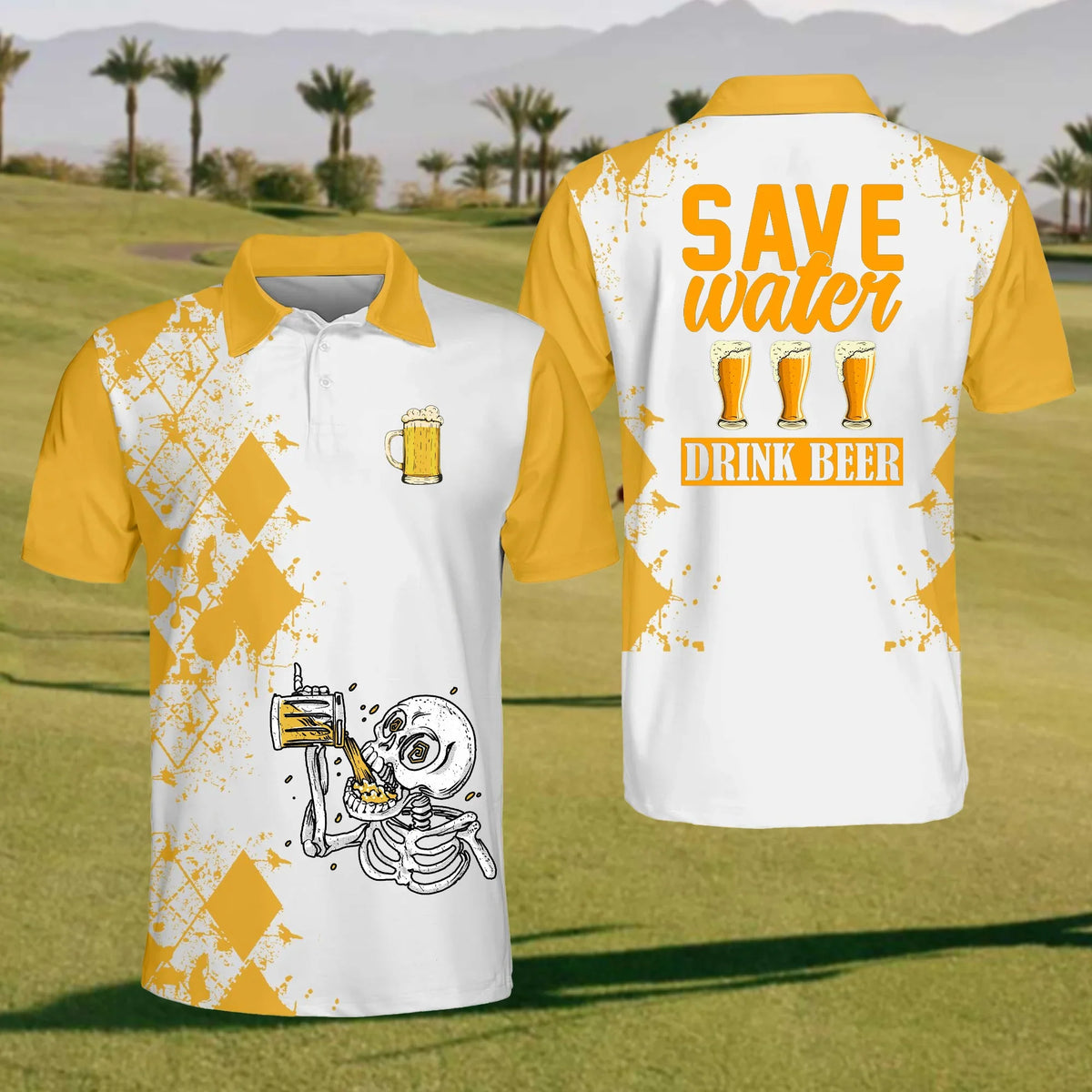 Save Water Drink Beer Golf Polo Shirt, Funny Golf Shirt, Gift For Golfer