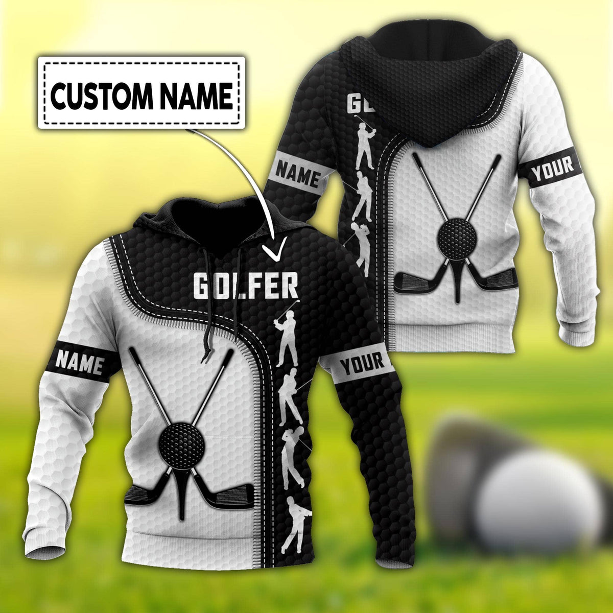 Golf Swing Personalize Name Golf Polo Shirt, Golf Apparel, Golf Gift For Men
