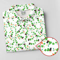 Dark Stout Beer St Patrick's Day Shamrocks White Golf Shirt, Polo Shirts For Men, Golf Shirts For Men