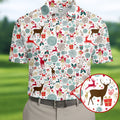 Vintage Reindeer White Christmas Golf Tops For Men, Gift Christmas Golf Shirt Polos, Men Golf Apparel