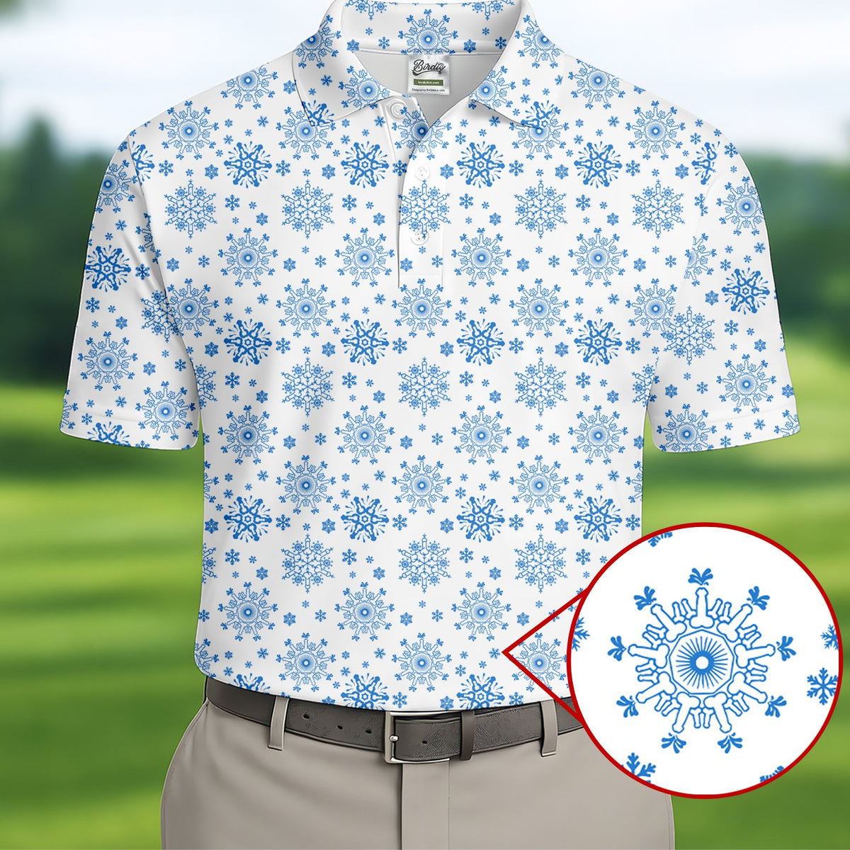 Dirty Funny Adult Humor Snowflakes White Golf Shirt, Fun Men's Golf Polos, Christmas Golf Shirt, Polo Shirts For Men