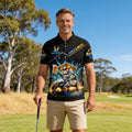 Golf Cart And Beer Funny Golf Polo - Gift For Dad