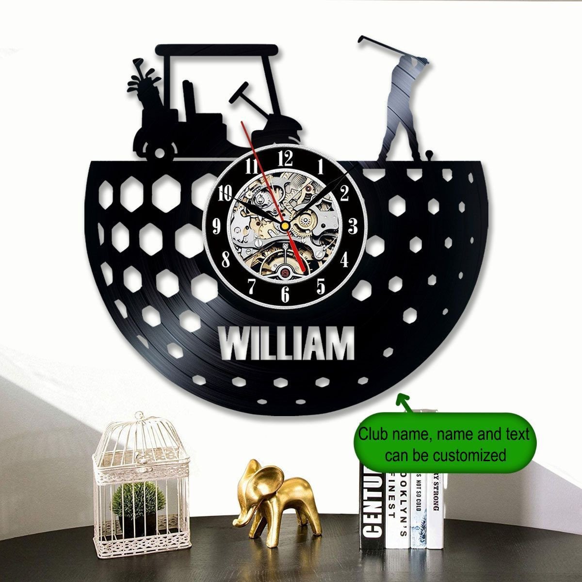 Custom Metal Golf Clock, Golf Wall Clock, Golf Wall Art, Gift For Golfer