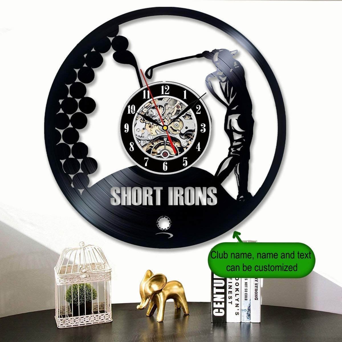 Personalized Metal Golf Clock, Golf Wall Vinyl Clock, Golf Decor, Gift For Golfer