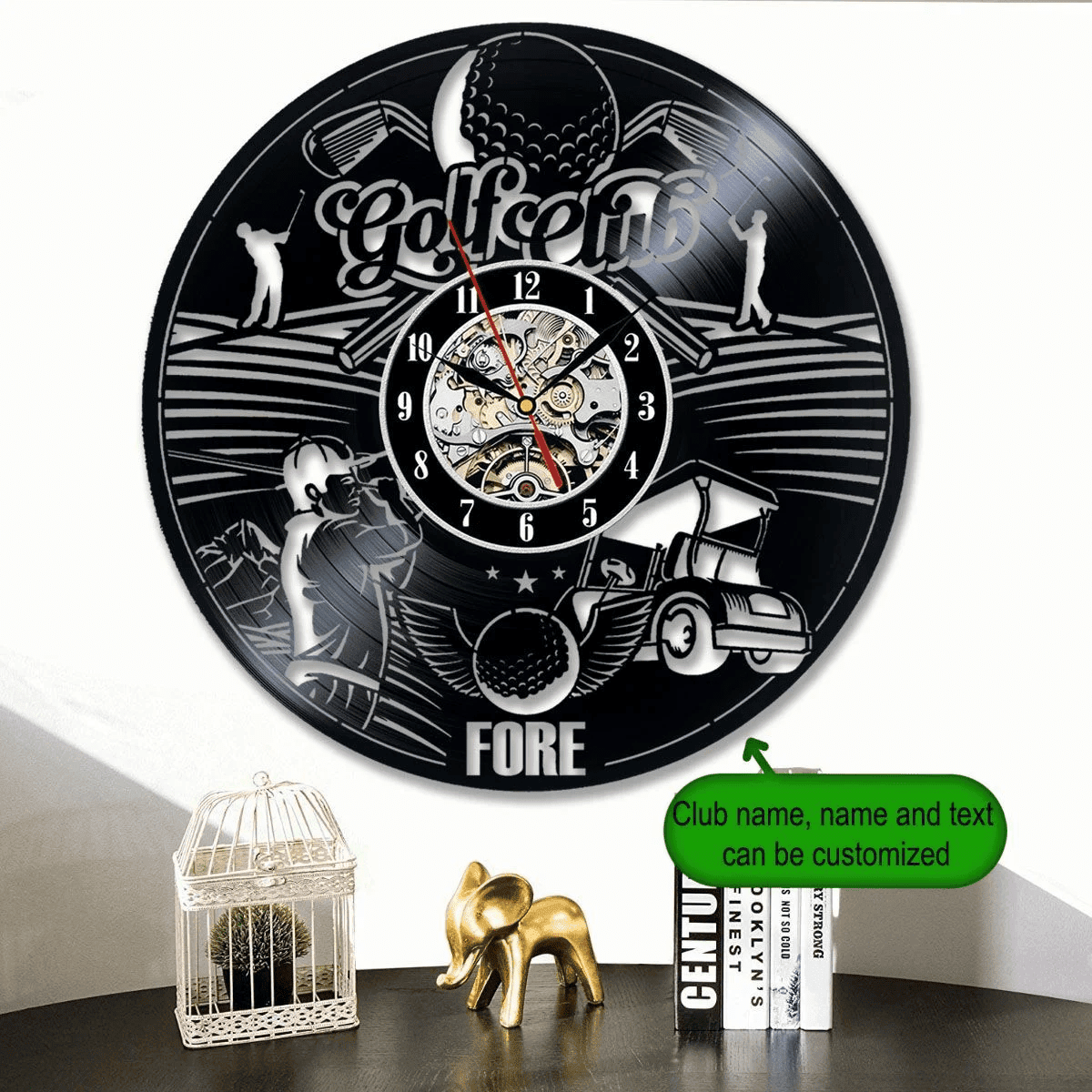 Custom Metal Golf Clock, Golf Wall Clock, Golf Wall Art, Gift For Golfer