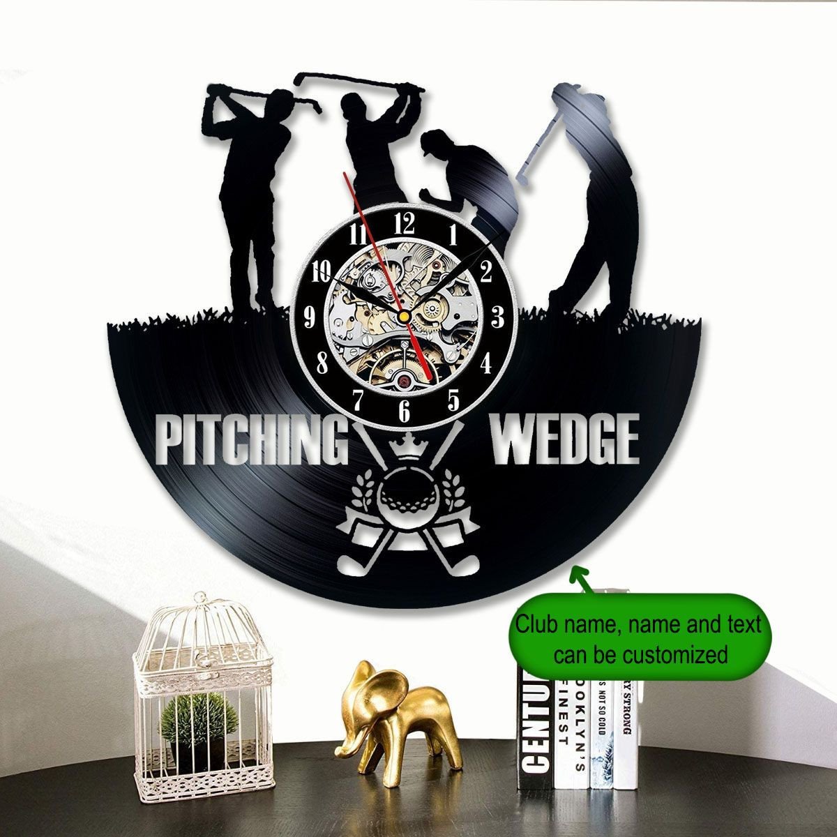 Custom Metal Golf Clock, Golf Wall Clock, Golf Decor, Gift For Golfer
