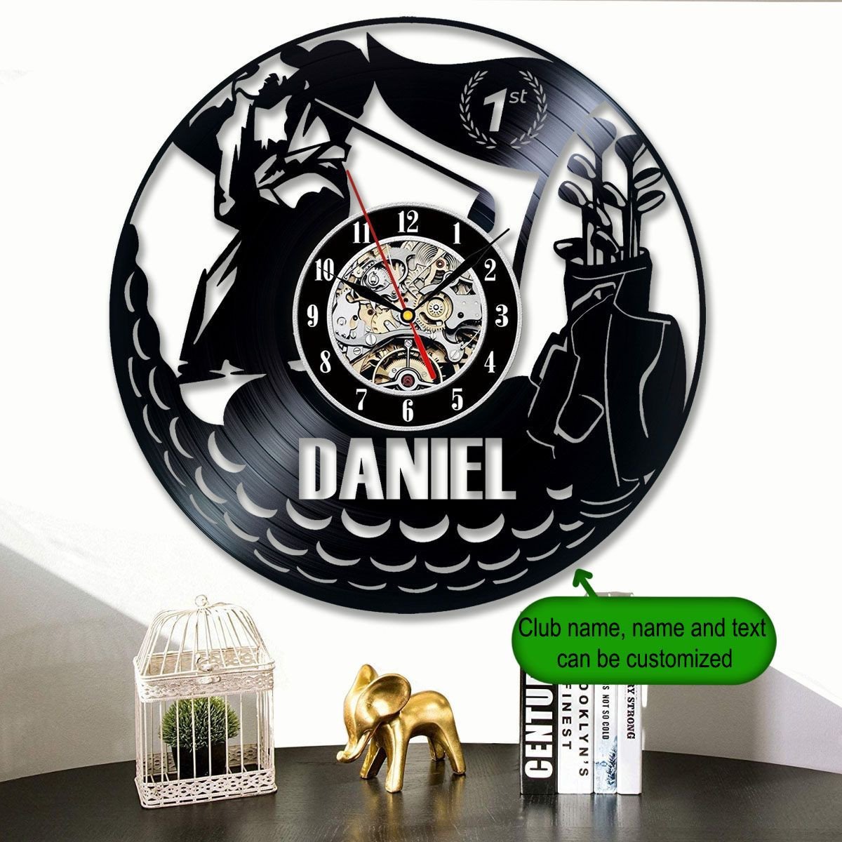 Personalized Metal Golf Clock, Golf Wall Vinyl Clock, Golf Wall Art, Gift For Golfer