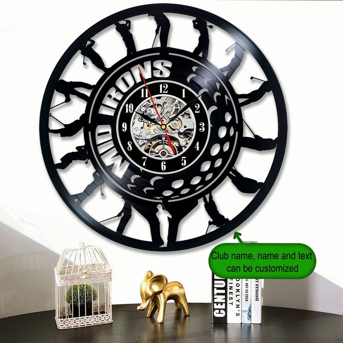 Custom Name Metal Golf Clock, Golf Wall Clock, Golf Decor, Gift For Golf Lovers