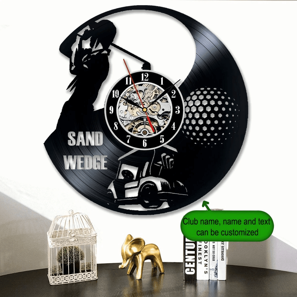 Custom Metal Golf Clock, Golf Wall Clock, Golf Wall Art, Gift For Golfer