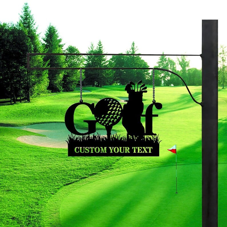 Custom Golf Club Name Metal Sign, Metal Name Sign, Metal Wall Art