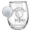 Best Dad By Par Personalized Golf Ball Glasses, Golf Whiskey Glass Set, Golf Gifts For Dad
