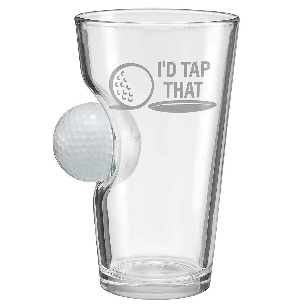Best Dad By Par Personalized Golf Ball Glasses, Golf Whiskey Glass Set, Golf Gifts For Dad